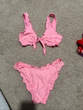 Hobie Pink Bikini with Subtle Ruffle Trim